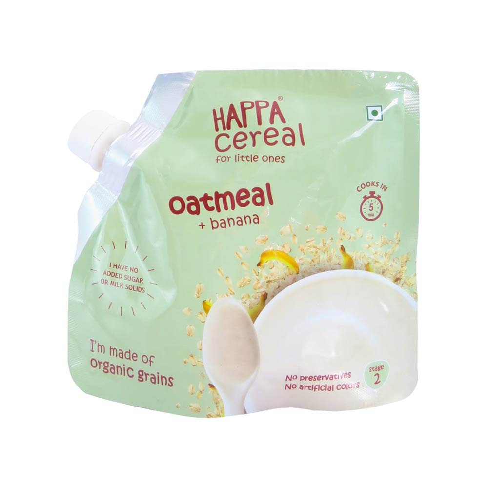 Happa Organic Cereal (6m+) Oatmeal, Banana - 200g