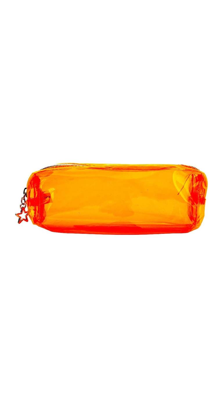 Soft Plastic Pencil Case - Neon Orange
