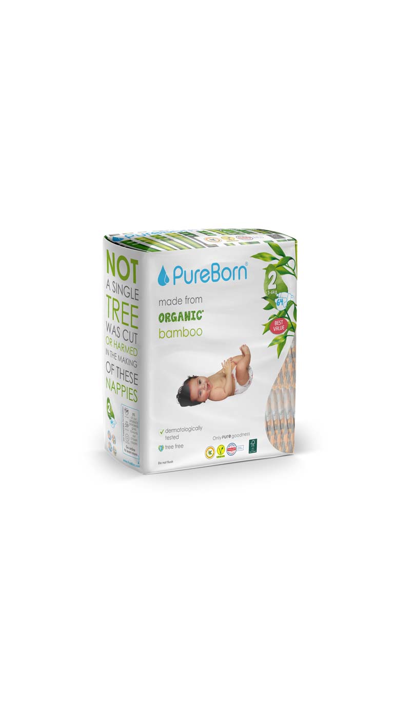 Purebornsize2Double64Diapers