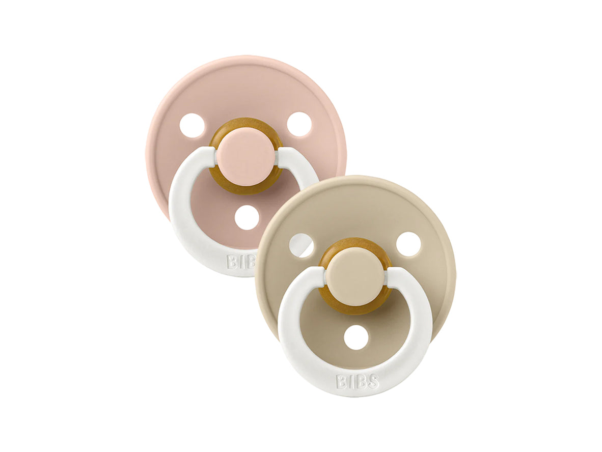 Bibs Colour Latex Pacifier Size 2 Blush Glow/Vanilla Glow (6m+) - 2 Pcs