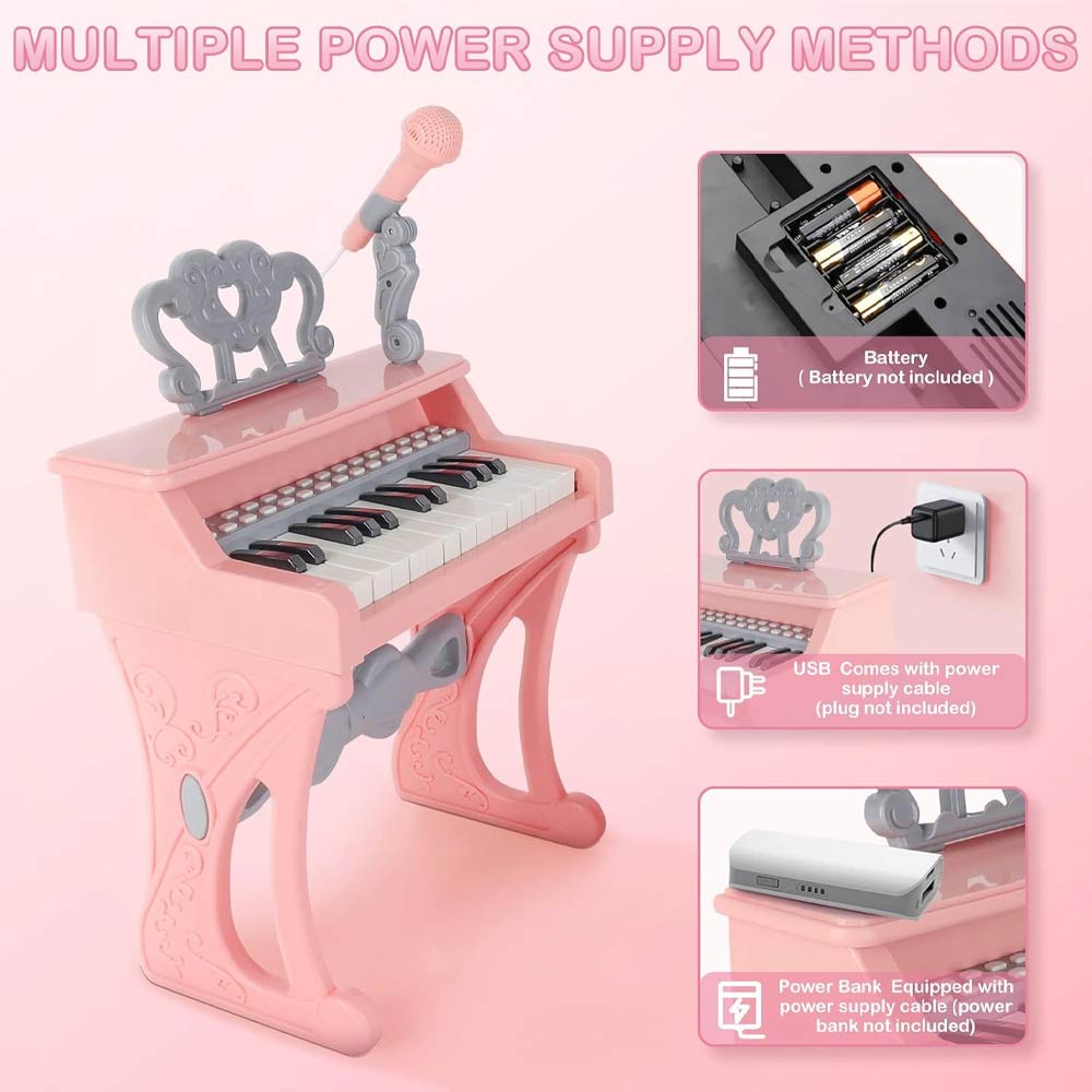 Lijin 25 Keys Electronic Piano - Pink