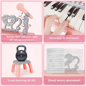 Lijin 25 Keys Electronic Piano - Pink