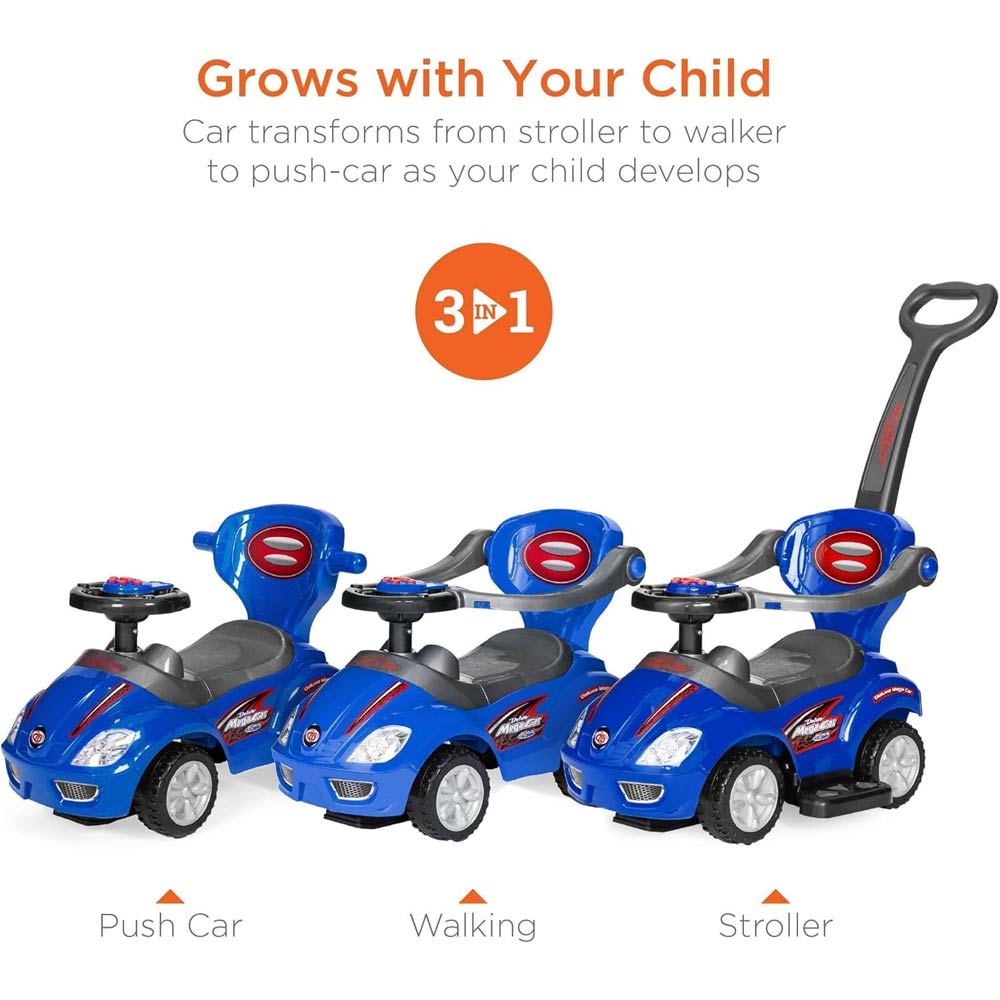 3-in-1 Baby Walker Car (18-36m) - Blue
