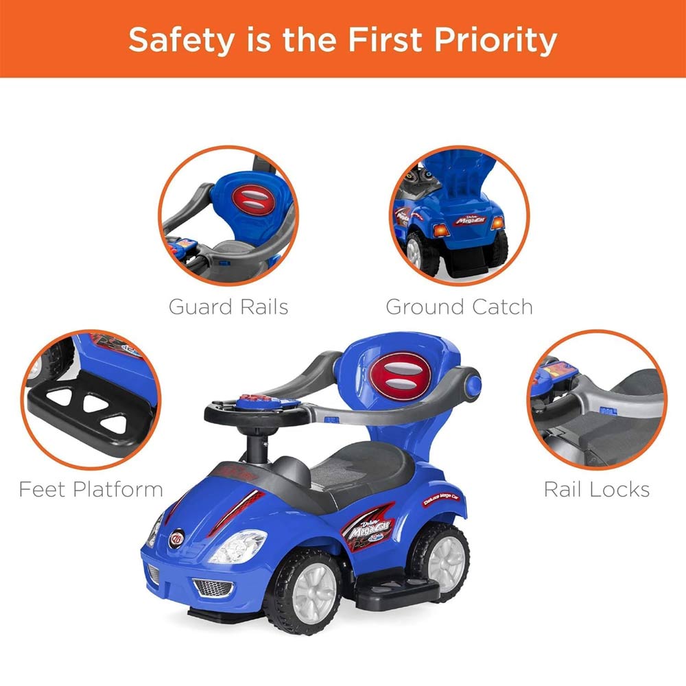 3-in-1 Baby Walker Car (18-36m) - Blue