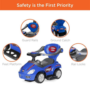 3-in-1 Baby Walker Car (18-36m) - Blue