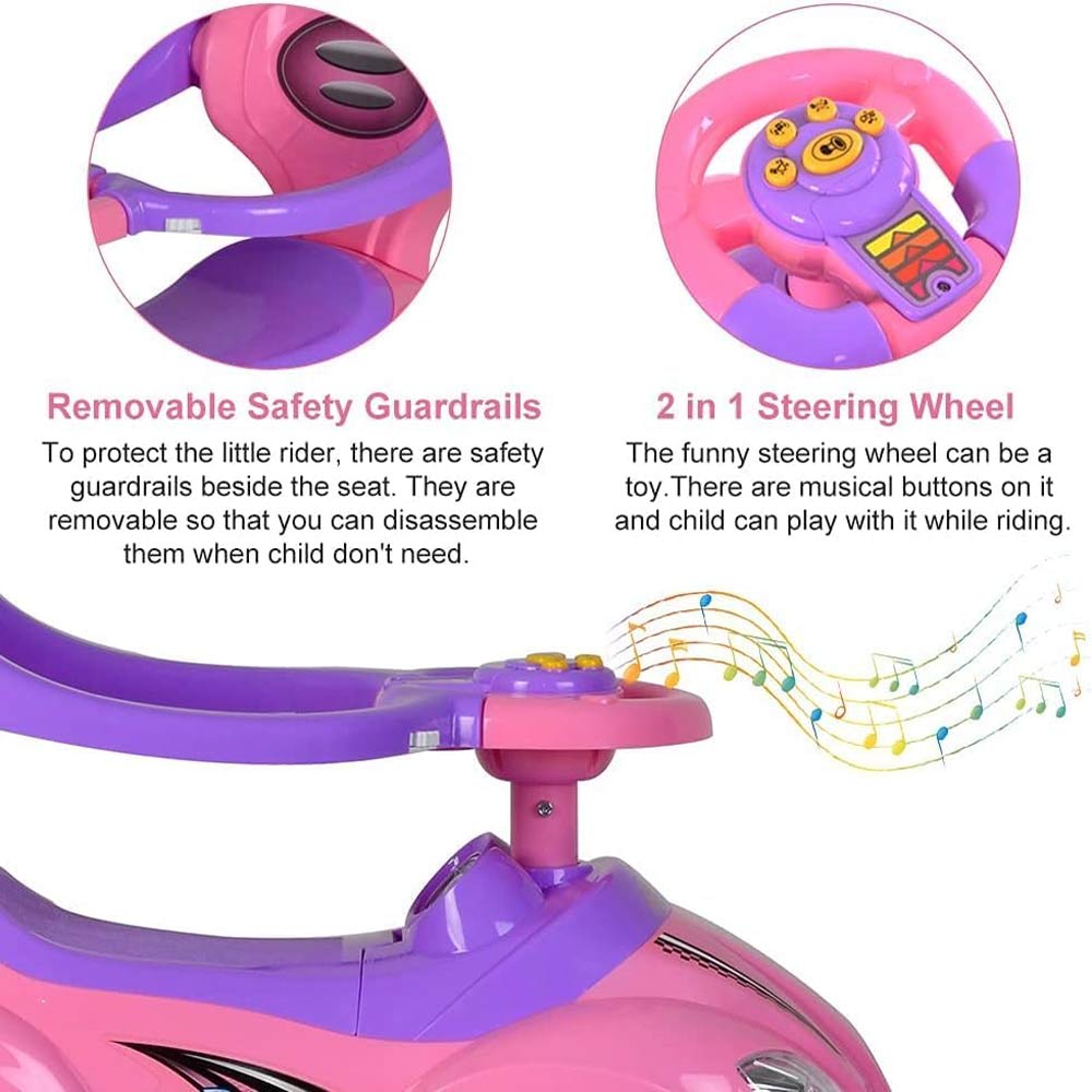 3-in-1 Baby Walker Car (18-36m) - Pink