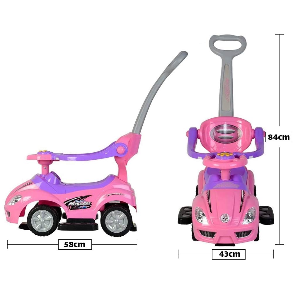 3-in-1 Baby Walker Car (18-36m) - Pink