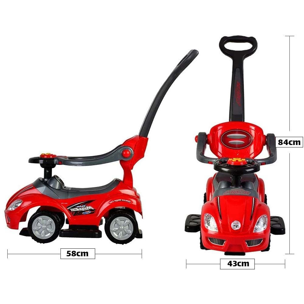 3-in-1 Baby Walker Car (18-36m) - Red