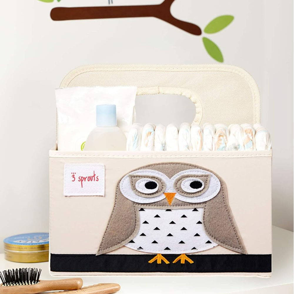 3 Sprouts Diaper Caddy Organizer  - Owl