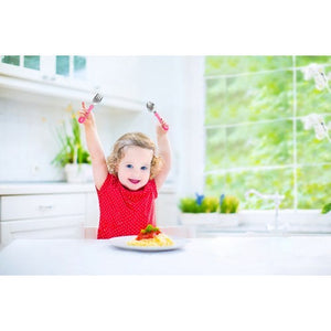 Babyjem Stainless Steel Fork & Spoon Set - Pink