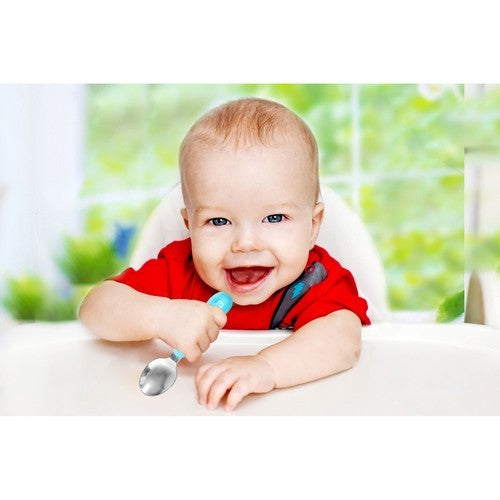 Babyjem Stainless Steel Fork & Spoon Set - Blue