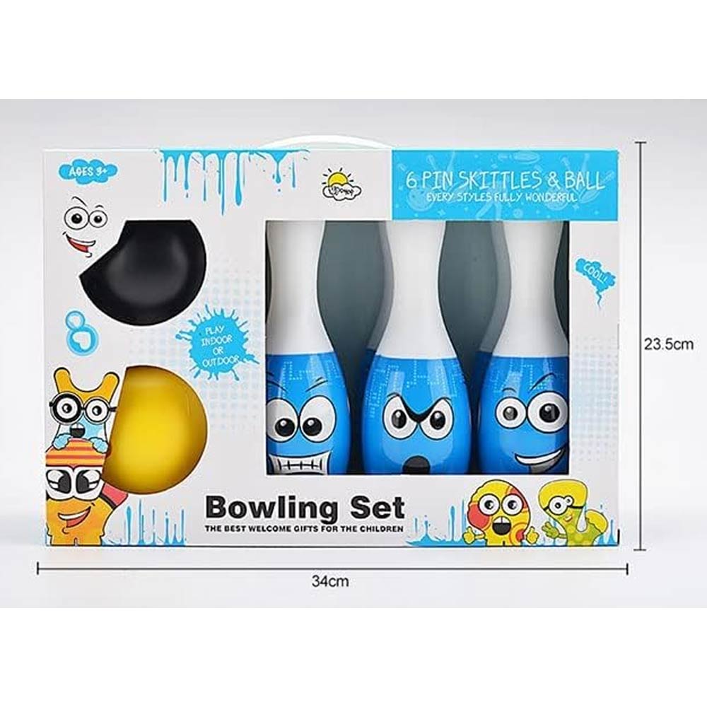 Brain Giggles Bowling Set - 6 Pins Skittles & Ball