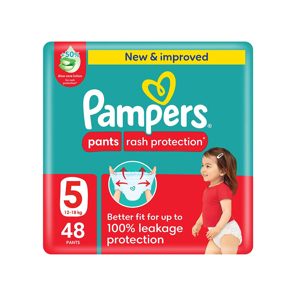 Pampers Rash Protection Size 5 (12-18kg) - 48 Pants Mega Pack