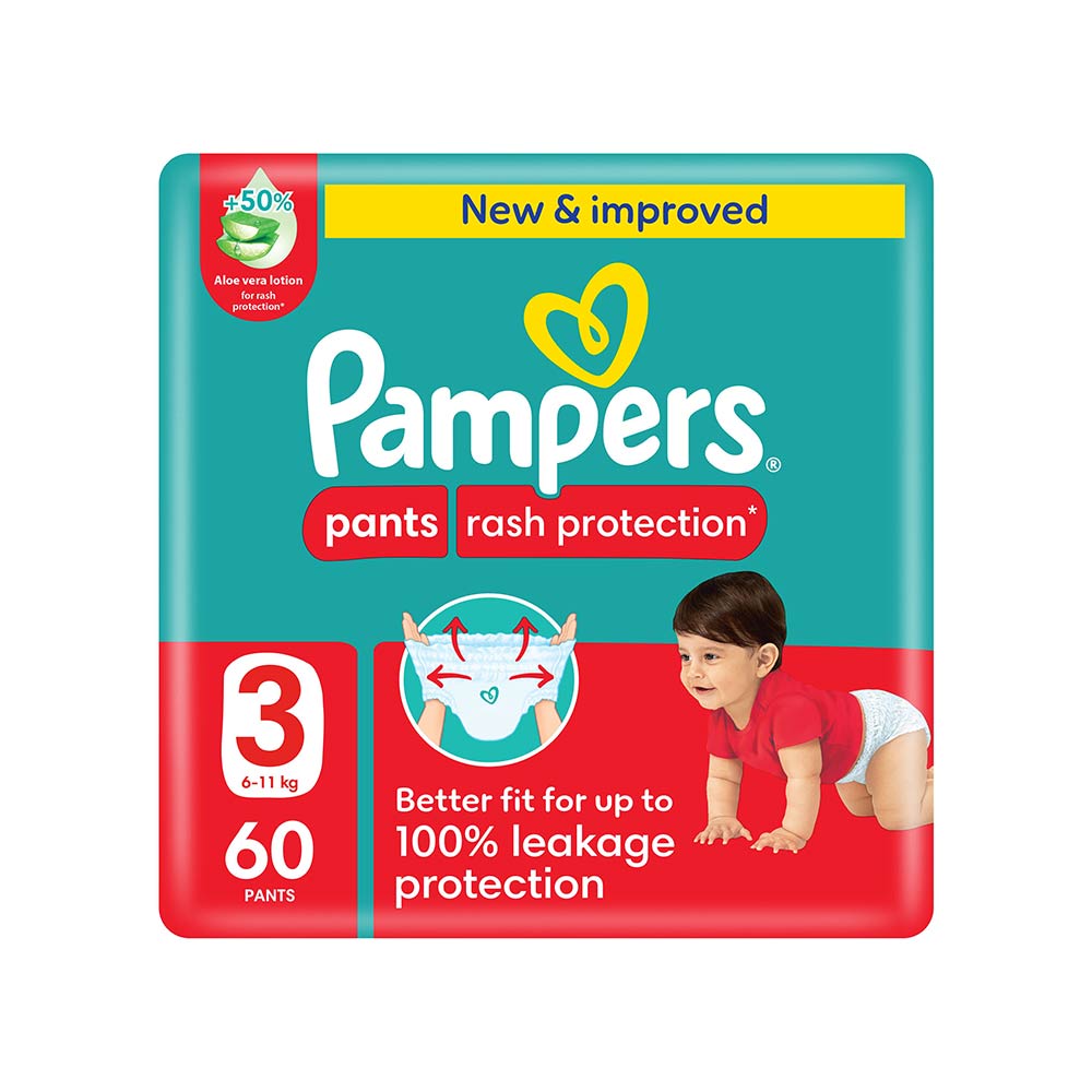 Pampers Rash Protection Size 3 (6-11kg) - 60 Pants Mega Pack