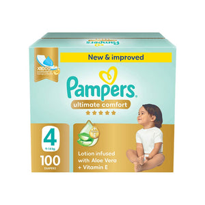 Pampers Ultimate Comfort Size 4 (9-14kg) - 100 Diapers Giant Saving Box