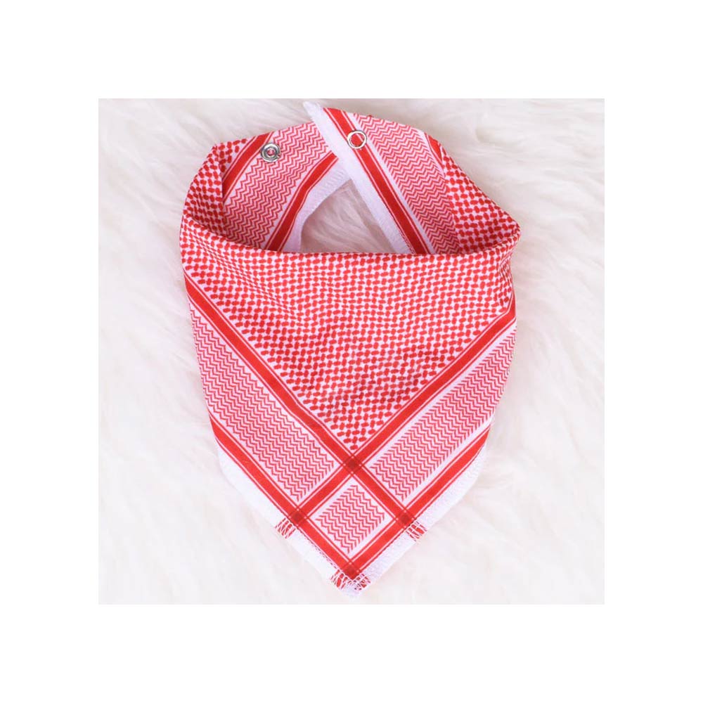 Al Jazeera Shemagh Pattern Bib For Boys - Red - Free Size
