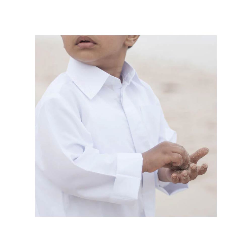 Al Jazeera Traditional Kuwaiti Collar Dishdasha - White