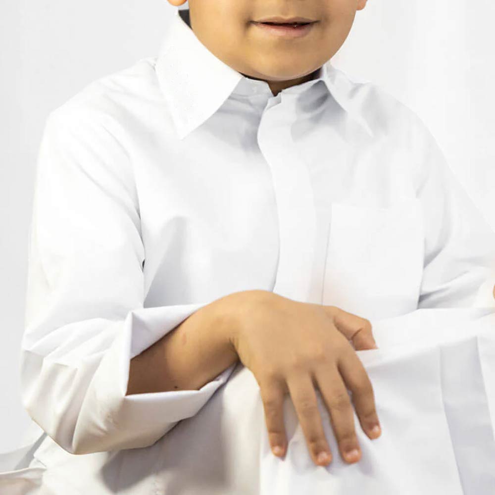 Al Jazeera Traditional Kuwaiti Collar Dishdasha - White