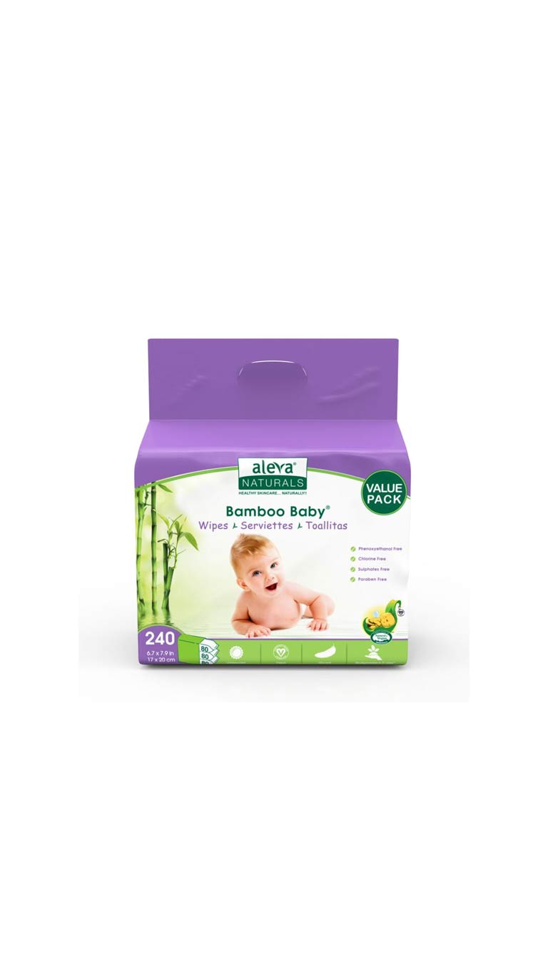 Aleva Naturals Bamboo Baby Wipes 2+1 Kit