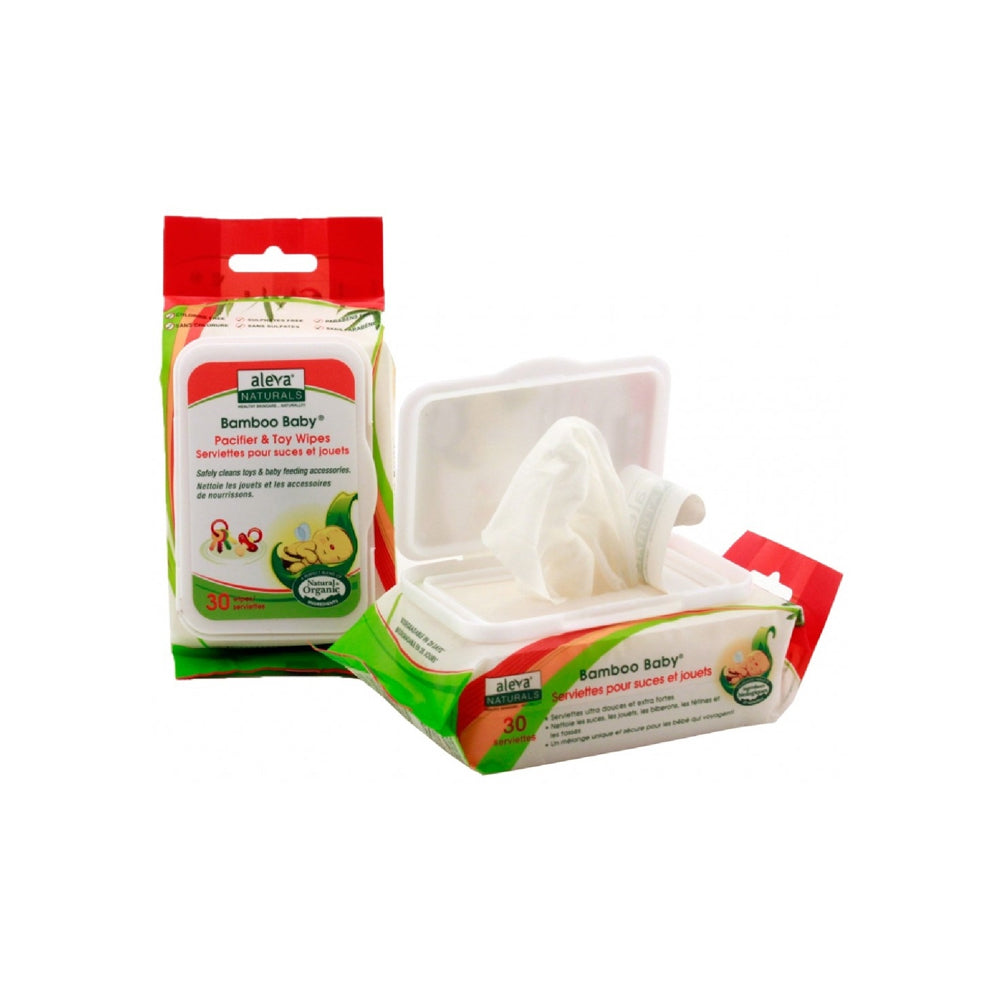 AlevaNaturalsBambooBabyPacifierandToyWipes30Wipes
