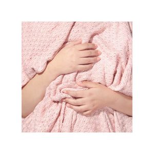 Alma Bamboo Knitted Throw Blanket - Blush