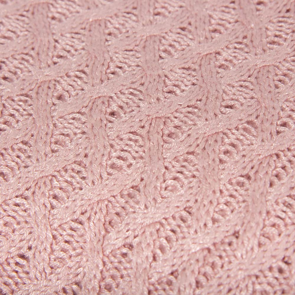 Alma Bamboo Knitted Throw Blanket - Blush