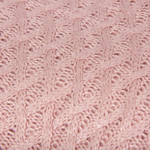 Alma Bamboo Knitted Throw Blanket - Blush