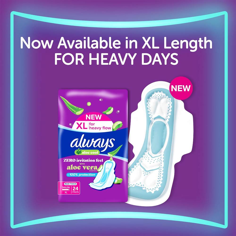 Always Zero Irritation Feel with Aloe Cool Size Maxi Thick - 60 Pads *39+21 FREE
