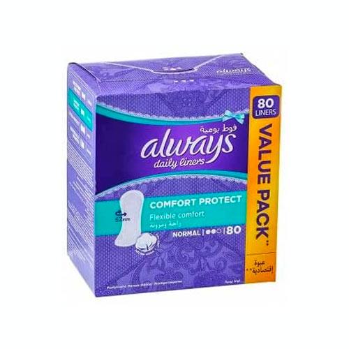 AlwaysDailyLinersNormalPantylinersScentedValuePack80Pads