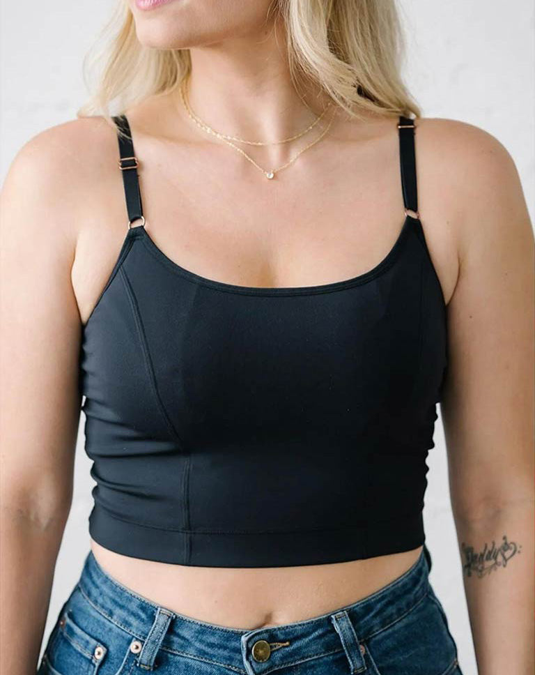 Davin & Adley Amelia Crop Nursing Bra - Black