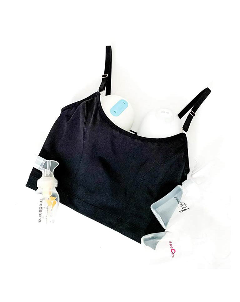 Davin & Adley Amelia Crop Nursing Bra - Black
