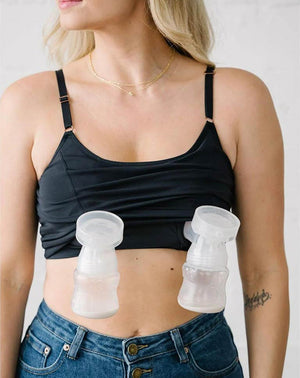 Davin & Adley Amelia Crop Nursing Bra - Black
