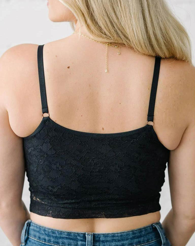 Davin & Adley Amelia Crop Nursing Bra - Black
