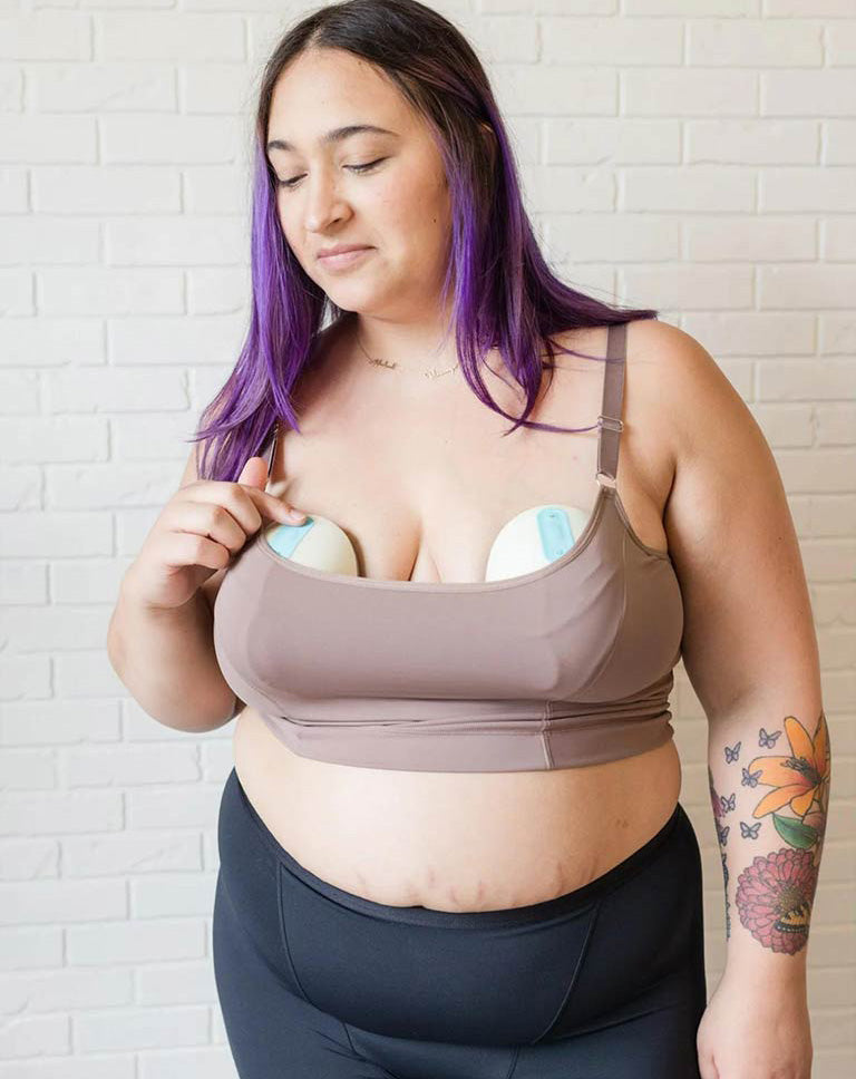 Davin & Adley Amelia Crop Nursing Bra - Mocha