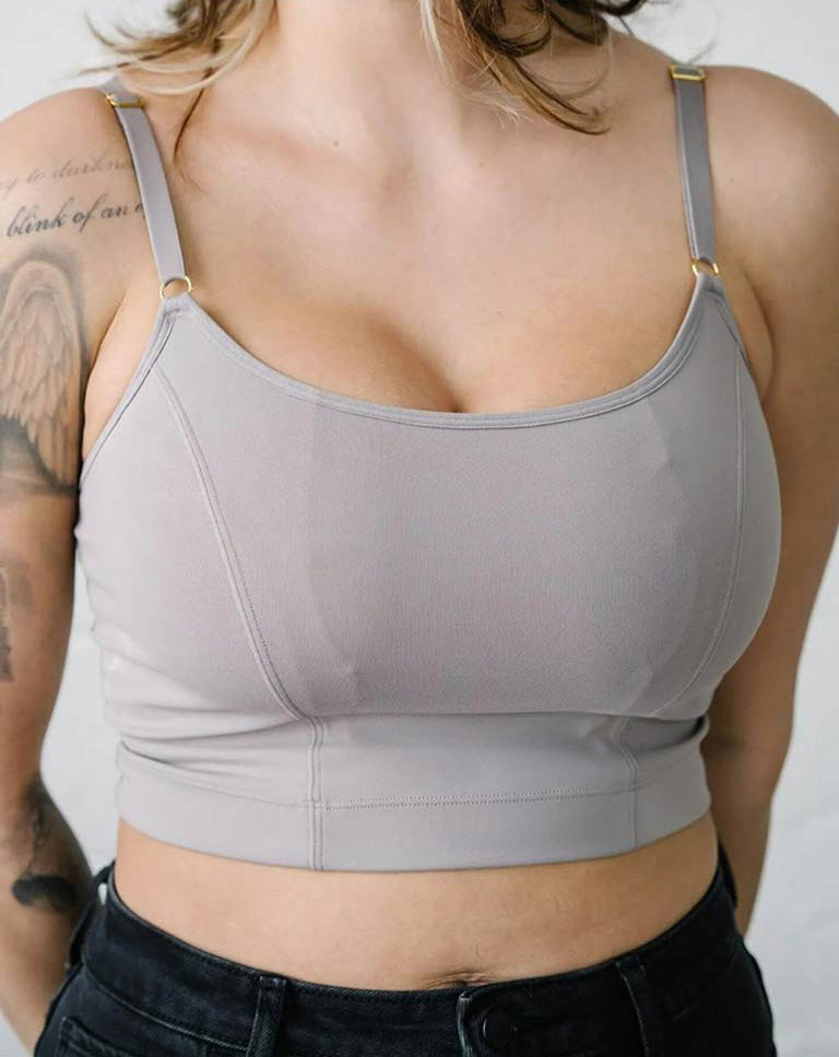 Davin & Adley Amelia Crop Nursing Bra - Stone