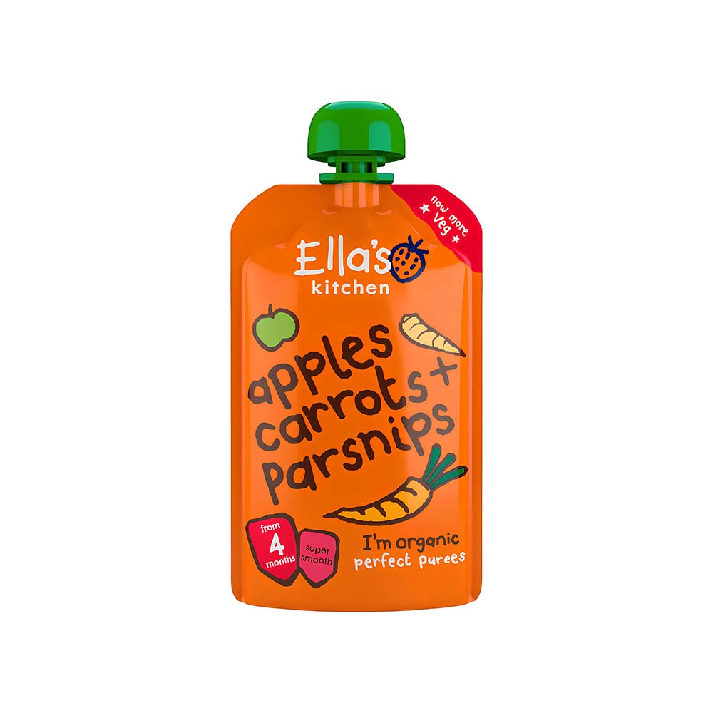 Ella's Kitchen Organic Puree (4m+) 120g - Apples Carrots + Parsnips