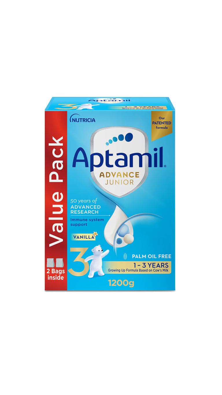 Aptamil Advance Junior Stage 3 Growing Up Formula Vanilla Flavour (1-3yrs) – 1200g Value Pack