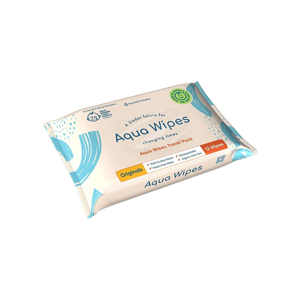 Aqua Wipes Originals - 12 Wipes Travel Pack