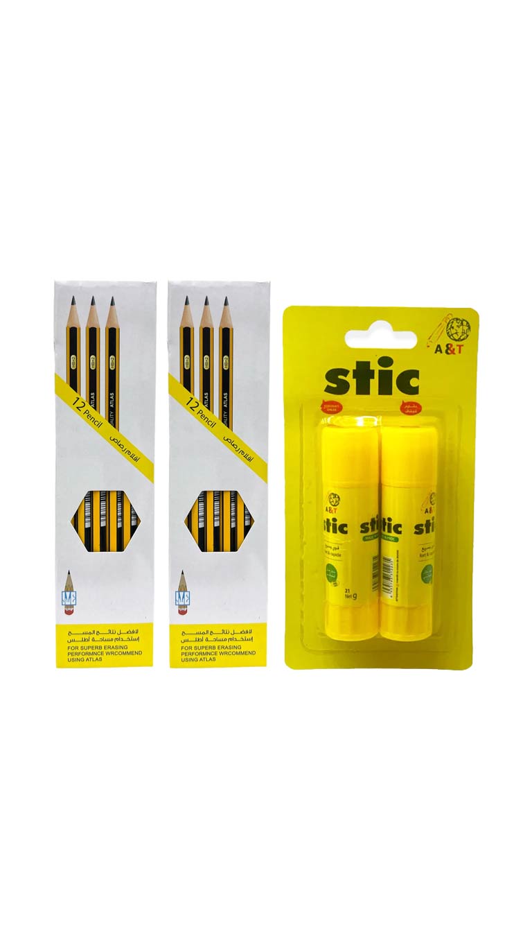 Atlas Superior Quality Pencil & Stic Glue (21g) - Pack of 2