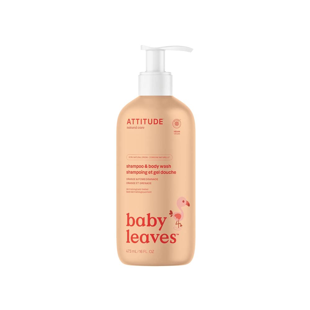 Attitude Baby Leaves Shampoo &amp; Body Wash (473ml) - Orange &amp; Pomegranate