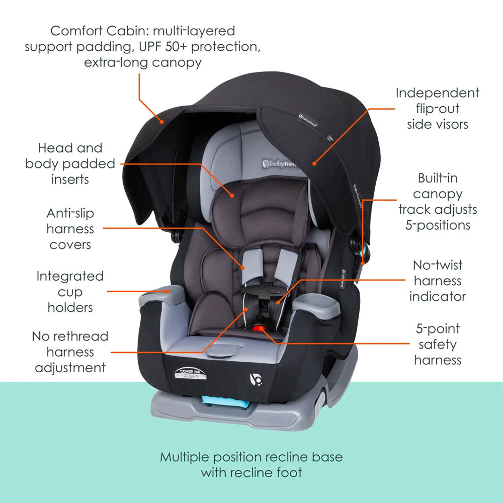 Baby Trend Cover Me 4-in-1 Convertible Car Seat - Dark Moon