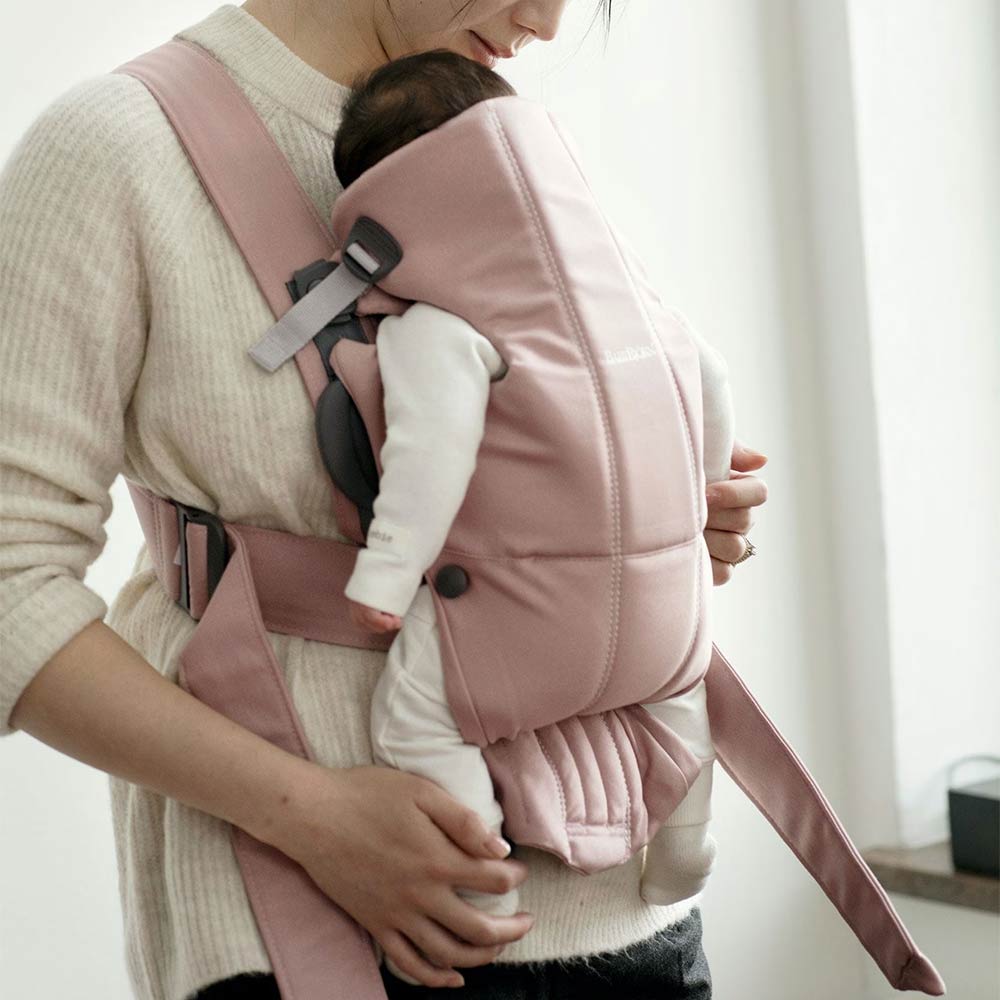 BabyBjorn Baby Carrier Mini Woven (0-12m) - Dusty Pink