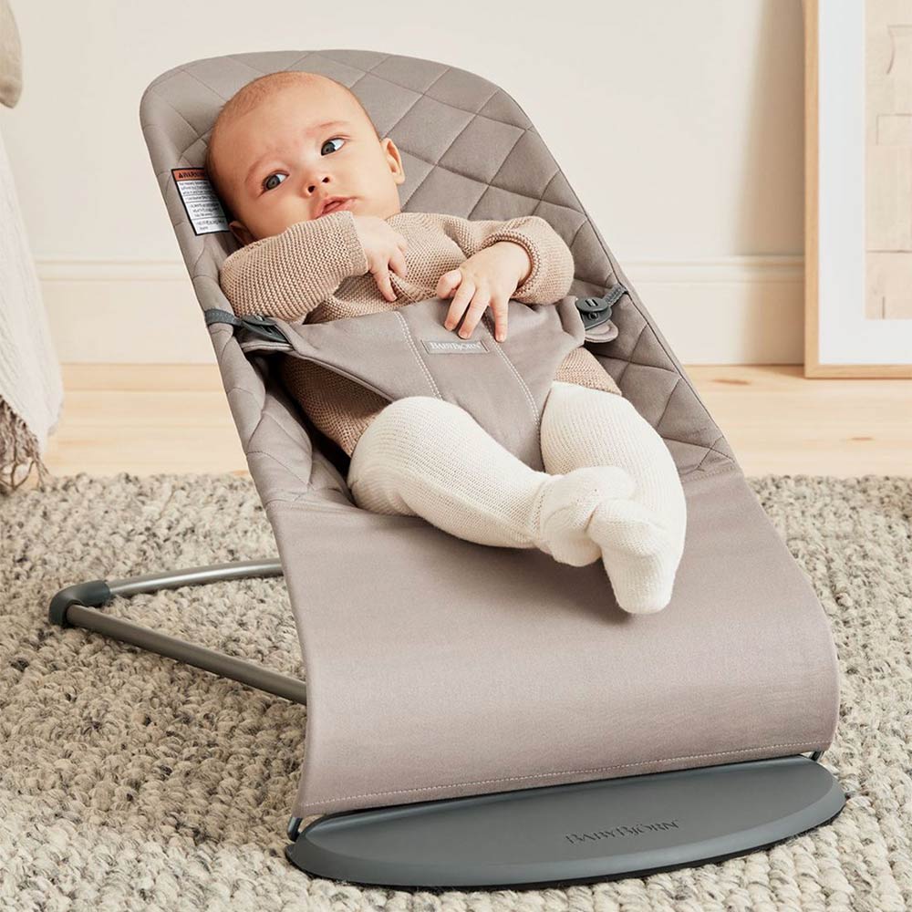 BabyBjorn Baby Bouncer Bliss Woven (0-24m) - Sand Gray