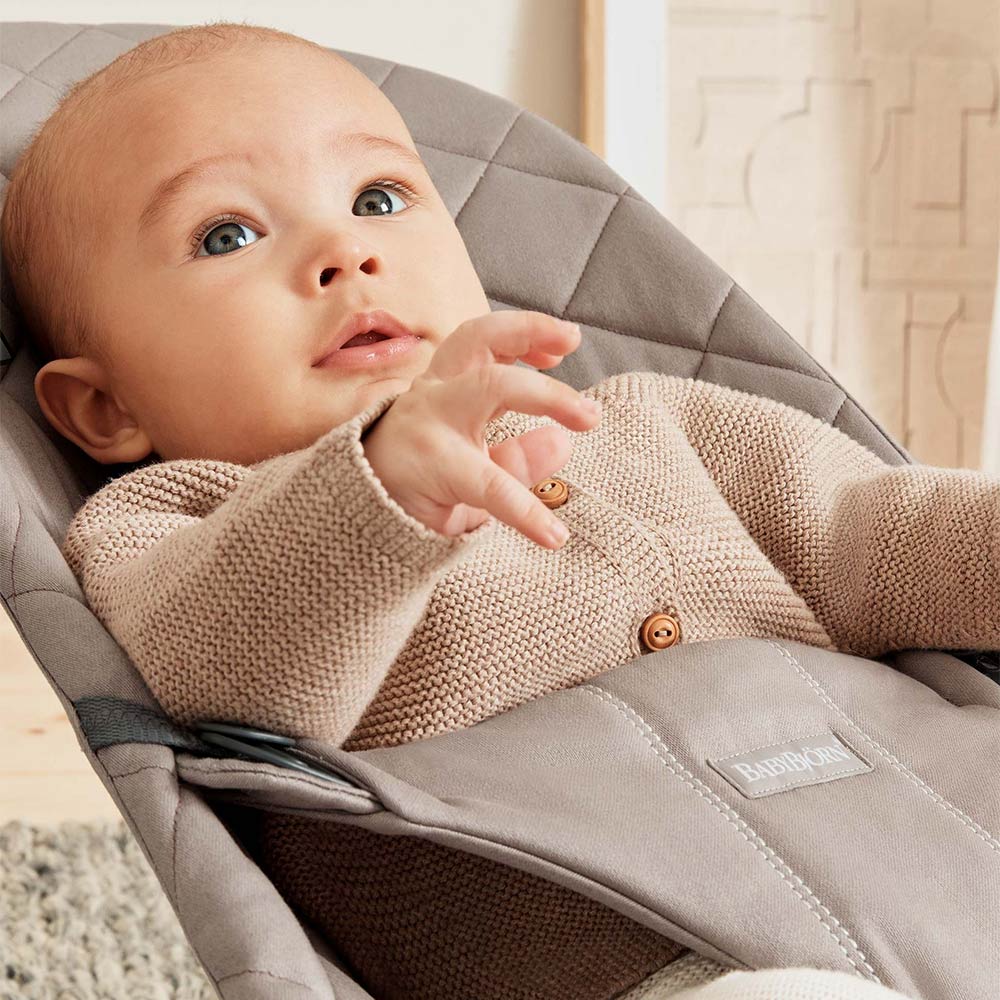BabyBjorn Baby Bouncer Bliss Woven (0-24m) - Sand Gray