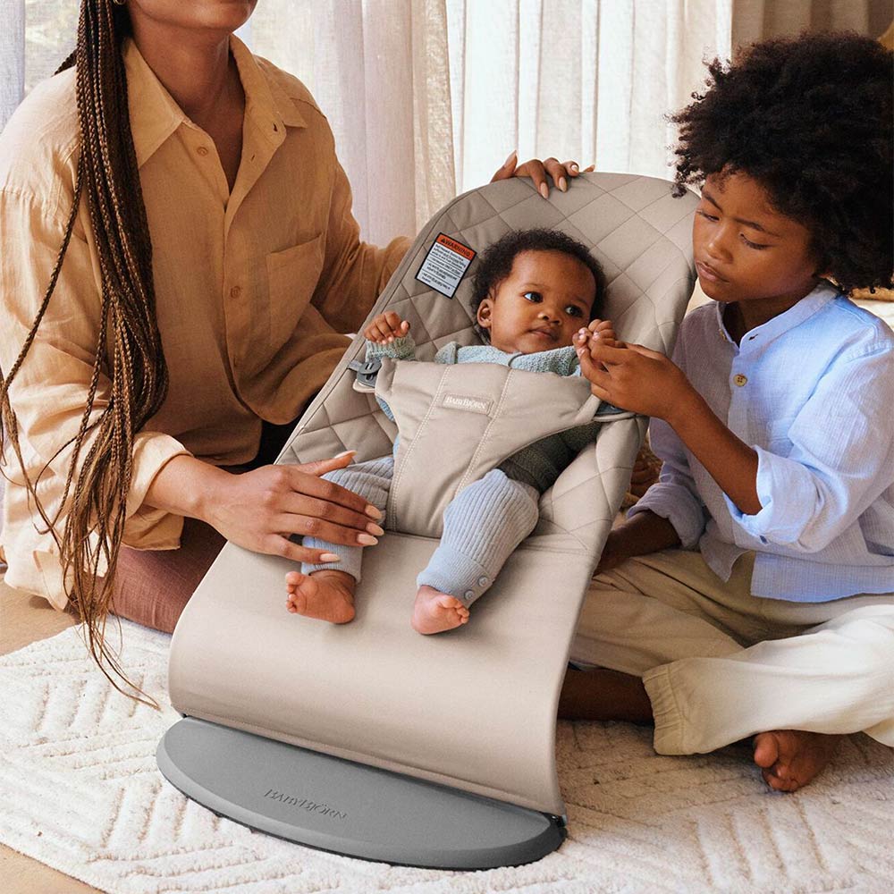 BabyBjorn Baby Bouncer Bliss Woven (0-24m) - Sand Gray