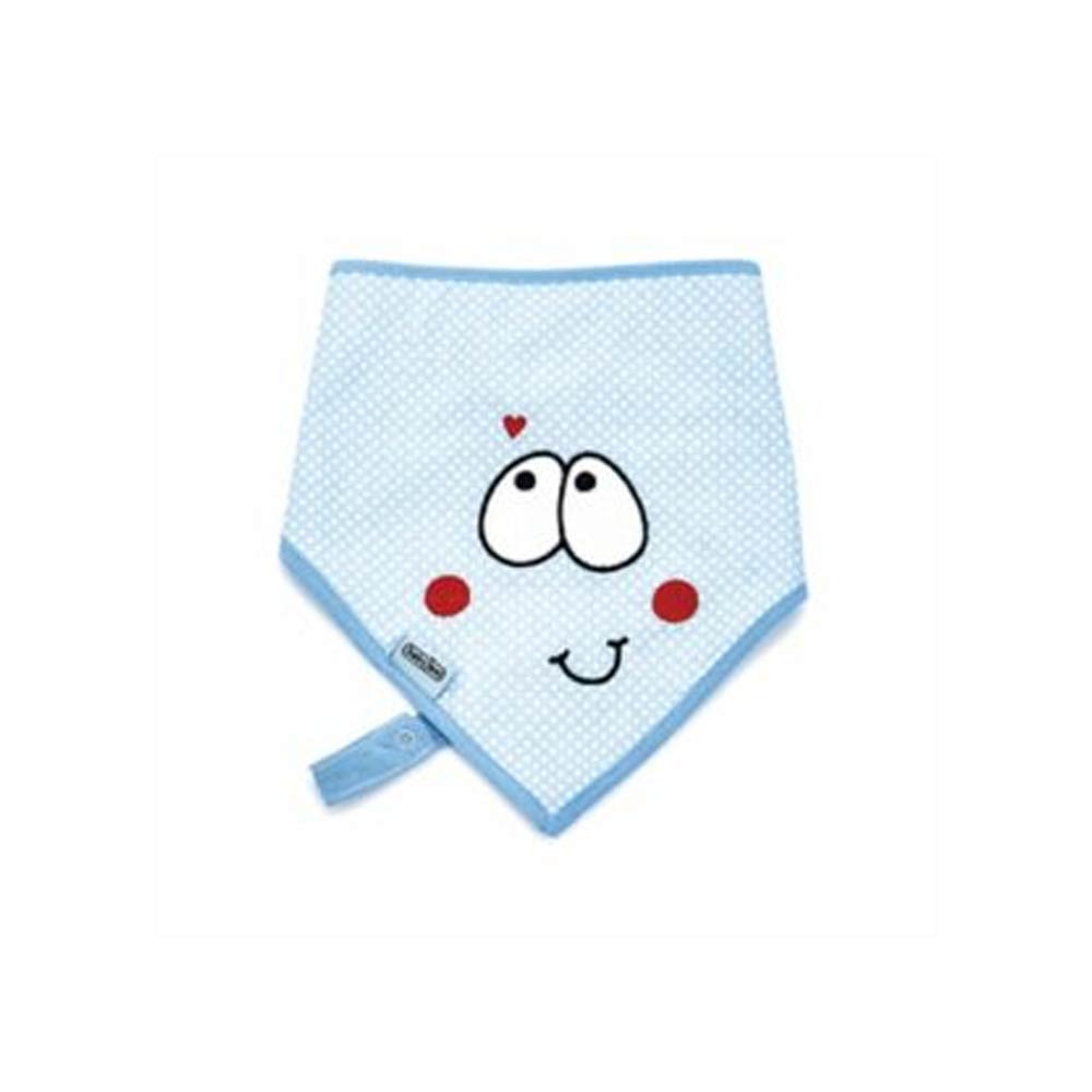 Babyjem Bandana Bib with Soother Holder - Blue Face