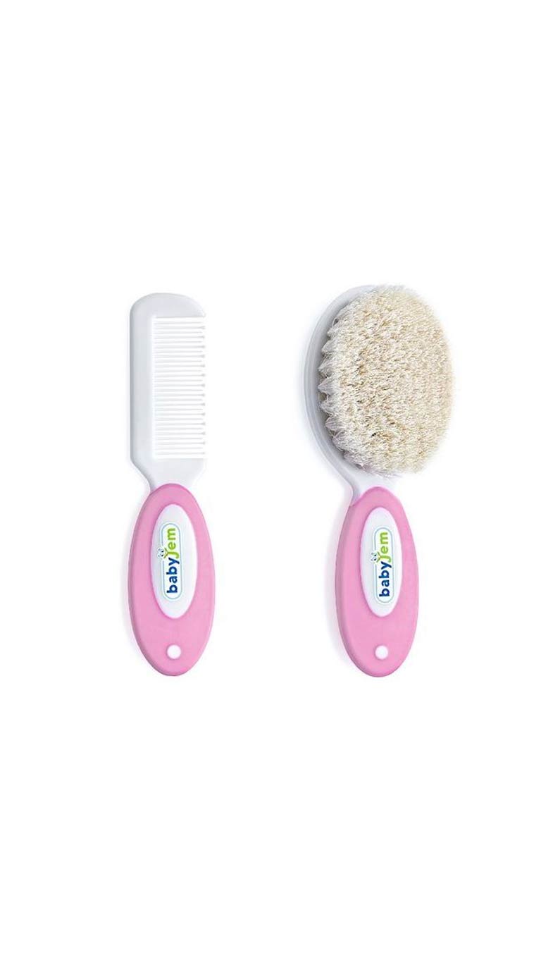 Babyjem Natural Bristle Brush &amp; Comb Set - Blue