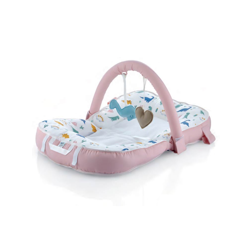 Babyjem Lay Sit Play Cushion - Dino Pink