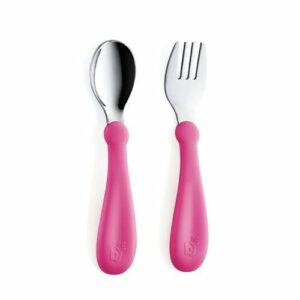 Babyjem Stainless Steel Fork Spoon Set Orange
