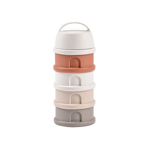 Beaba 4 Compartments Formula Container - Cotton/Terracotta